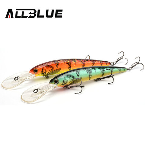 ALLBLUE profundas WALLEYE Trolling señuelo para pesca Wobbler 125MM 19G flotante Crankbait para piscardo bajo Pike cebo profundidad 3-8M de pesca ► Foto 1/6