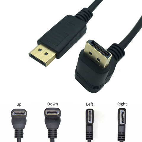 Cables de ordenador de 90 grados, en ángulo izquierdo-derecho, DisplayPort DP Display Port, extensión macho a macho, 30CM ► Foto 1/6