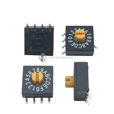 Interruptor de codificación rotativa SMD 0-F, longitud del mango, 3mm, codificador de 10 bits y 16 bits, código 8421C positivo, 4:1 ► Foto 1/1