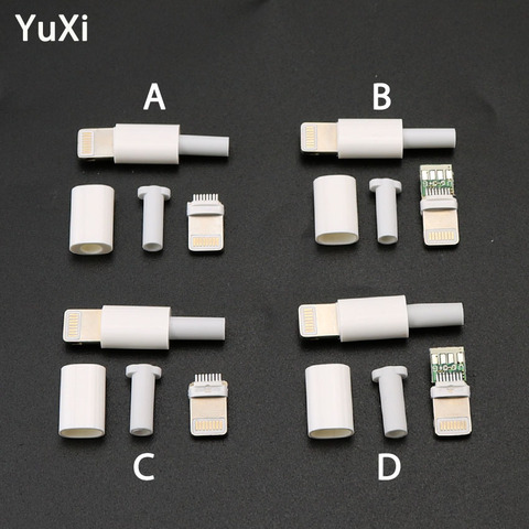 Enchufe de carga de alimentación USB para iphone, conector macho con placa de chip, datos de soldadura, OTG, interfaz de línea, adaptador de cable DIY, 10 juegos ► Foto 1/6