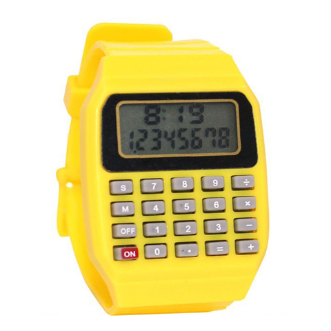 Reloj de bolsillo de silicona para niños, calculadora electrónica de muñeca, herramienta de examen ► Foto 1/1