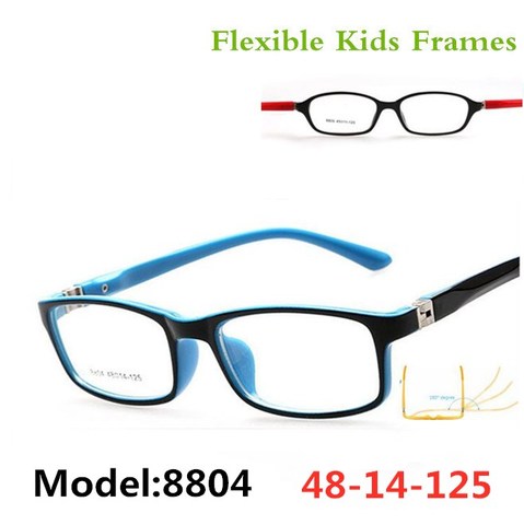 Montura de gafas ópticas para niños y niñas monturas de gafas de miopía con lentes de 0 grados puntos de espejo lisos niños Unisex 8804 ► Foto 1/5