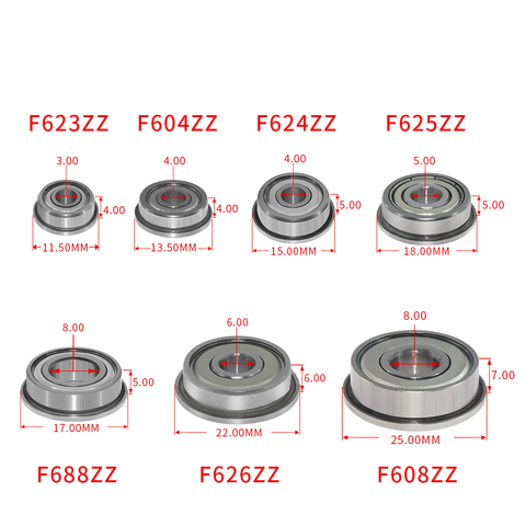 Piezas de impresora 3D rueda de polea de ranura profunda pieza de aluminio F604ZZ F623ZZ F624ZZ F625ZZ F626ZZ F608ZZ F688ZZ brida bear, 4 Uds. ► Foto 1/6