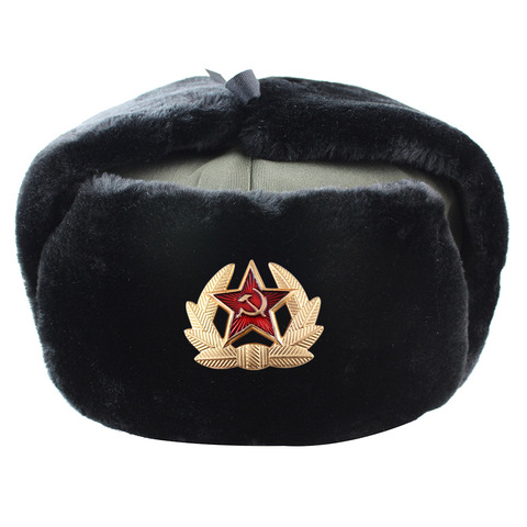 USSR-sombreros de estilo aviador para hombre y mujer, sombrero de esquí CCCP Unisex, cálido, con orejas, Ushanka, Otoño e Invierno ► Foto 1/6