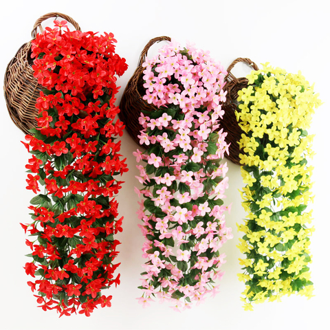 Caliente 78cm glicina Artificial Gillyflower vid guirnalda decoración del arco de la boda falsa hoja de planta de mimbre detrás de Ivy de la pared ► Foto 1/6