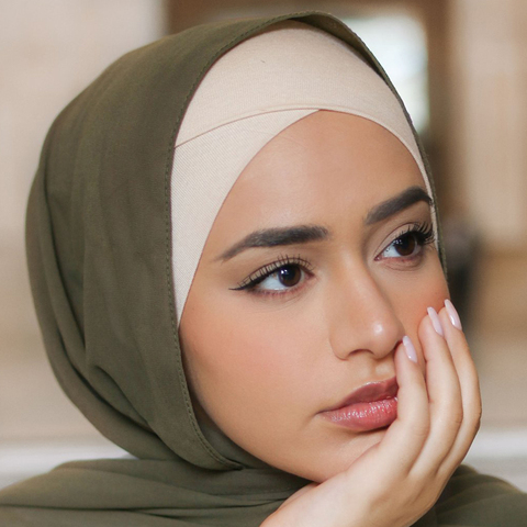 De algodón de las mujeres bajo bufanda gorro de turbante mujer musulman listo para usar hijab gorra pañuelo sombrero musulmán hiyab interior ► Foto 1/6