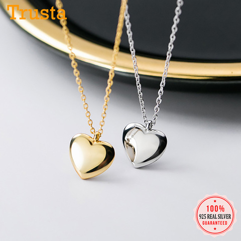 Trustdavies-Collar corto con pendiente de corazón romántico para mujer, Plata de Ley 925, joyería fina S925 para fiesta de boda DA1303 ► Foto 1/6