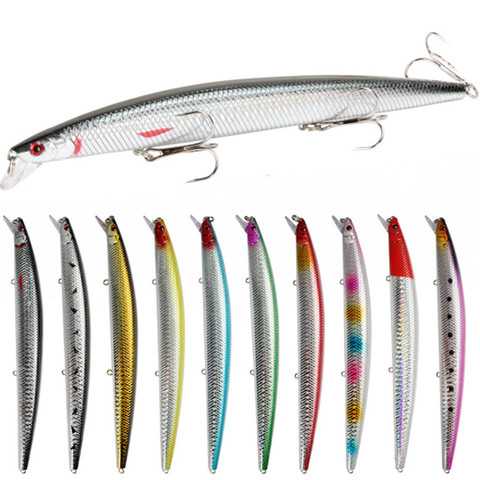 1 Uds. De señuelos de pesca de 18cm y 23g, modelo atractivo, cebo Artificial duro 3D Wobblers ojos Crankbait 2 # ganchos, aparejo de pesca de Lucio ► Foto 1/6