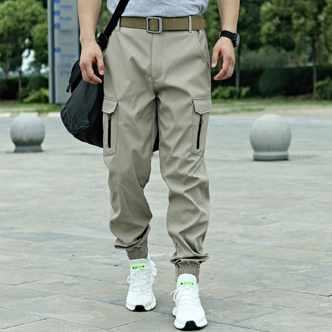 Pantalones tácticos de exterior para hombre, pantalones de entrenamiento con múltiples bolsillos, para deporte de senderismo, Cargo militar, para primavera y otoño ► Foto 1/6