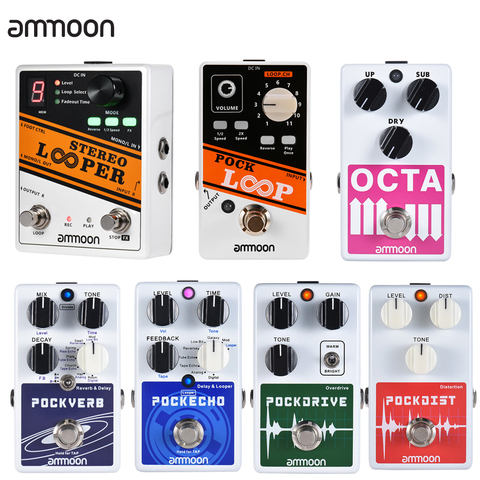 Ammoon-Pedal de efecto de guitarra POCK Looper, 11 Loopers, compatible con reproducción de velocidad 1/2 y 2X, funciones de marcha atrás, Bypass verdadero ► Foto 1/6