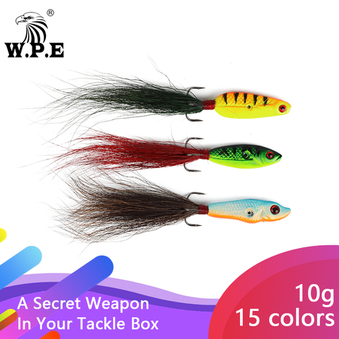 W.P.E hielo invierno atraer 1 Uds 10g 15 color 41mm-45mm duro señuelo de pesca cebo Artificial para el invierno de Jigging Wobbler anzuelo triple ► Foto 1/6