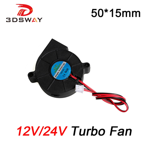 Piezas de impresora 3D 3DSWAY DC 12V/24V 0,15a 50*15mm, ventilador de refrigeración Radial, Turbo, ventilador sin escobillas para Reprap i3, 1 Uds., 5015 ► Foto 1/6