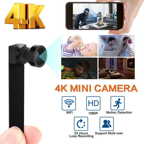 Minicámara secreta de seguridad, grabadora de Audio/vídeo, detección de movimiento, tarjeta oculta, Full HD, 4K, 1080P, WIFI ► Foto 1/6