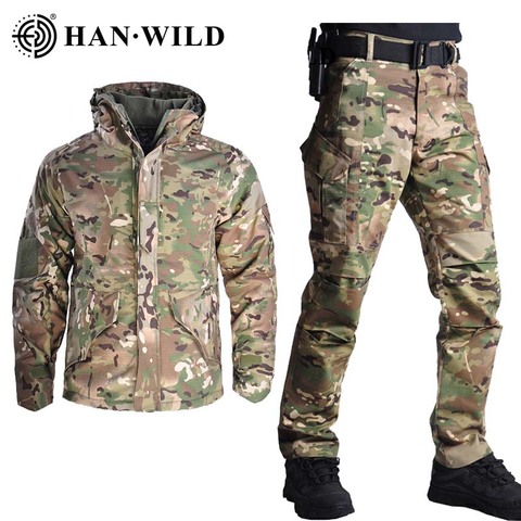 HAN WILD G8-Conjunto de chaqueta táctica con pantalones, traje de uniforme militar de camuflaje, ropa del Ejército DE LOS Estados Unidos, uniforme militar, camisa de combate + Pantalones ► Foto 1/6