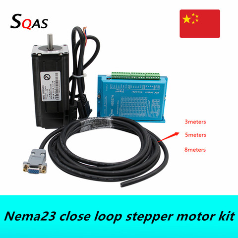 Envío Gratis Nema23 cerca de bucle motor paso a paso de 57HS76 2Nm/57HS112 3Nm DC motor + HBS57 conductor + cable codificador para actuador lineal ► Foto 1/6