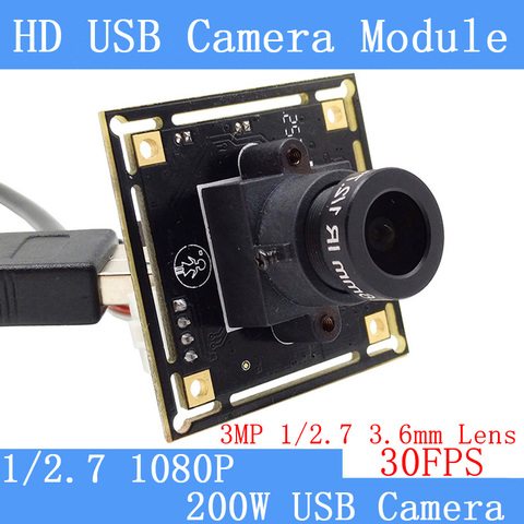 PU'Aimetis cámara de vigilancia Full Hd 1080p MJPEG 30fps de alta velocidad OV2710 CCTV Mini Android Linux UVC USB, módulo de cámara ► Foto 1/6