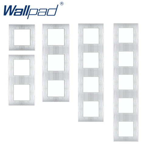 Wallpad-Panel de Metal plateado de lujo, marco de aleación de aluminio, 86x86mm, 146x86mm, 172x86mm, 258x86mm, 344x86mm, marco solo de 430x86mm ► Foto 1/6