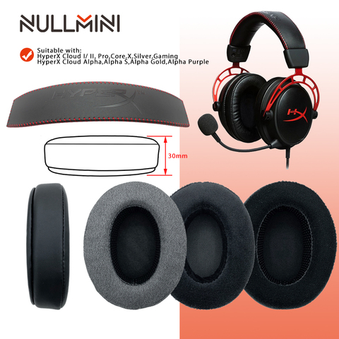 NullMini almohadillas de repuesto para HyperX Cloud I/ II, Cloud Core,Cloud Silver,Cloud Alpha,Cloud Pro,Cloud X,Cloud Gaming Headset ► Foto 1/6