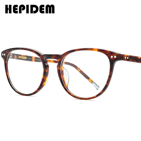 Gafas ópticas de acetato de HEPIDEM para hombre y mujer, anteojos redondos Retro Vintage, gafas graduadas para miopía, 9139 ► Foto 1/6