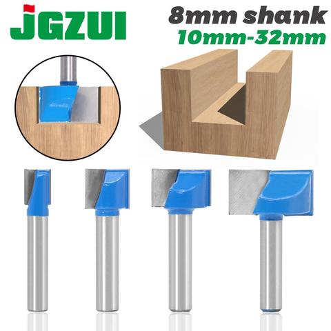 JGZUI 1pc 8mm de fondo grabado Bit carburo sólido router poco herramientas de carpintería CNC fresadora cortador de molino para madera ► Foto 1/6