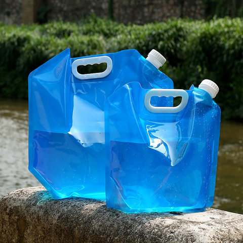 Bolsa de agua plegable para coche, contenedor de transporte para exterior, Camping, senderismo, Picnic, Kit de emergencia, 5L/10L ► Foto 1/6