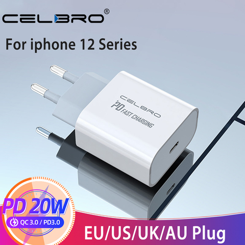 Adaptador de cargador rápido 18W PD USB tipo C para iPhone 12 11 Pro XR Xs Samsung S20 carga rápida EU US enchufe de viaje PD adaptador de corriente ► Foto 1/6