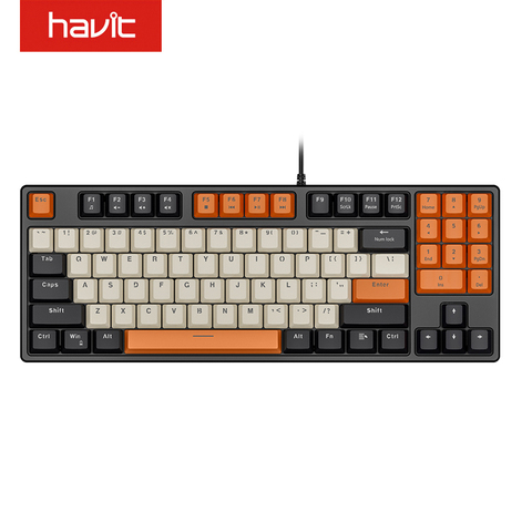 Havit-Teclado mecánico para videojuegos, interruptor rojo con teclas PBT ABS para PC, tableta, Gamer de escritorio con cable USB 89 teclas ► Foto 1/6