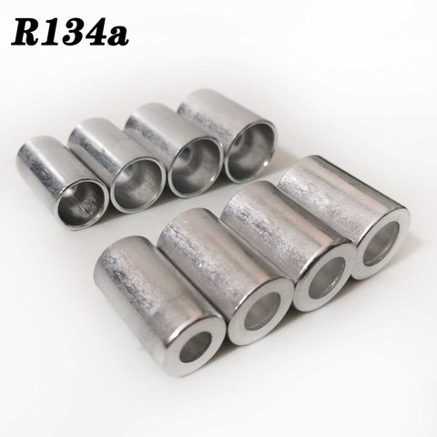 (80 uds) R134a Auto a/c/tubo de manguera conjunto de aluminio manga tapa de crimpado de la férula para refrigerante de manguera de 3/8 