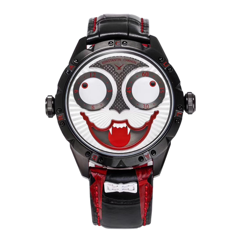 Reloj de vampiro negro exclusivo reloj de payaso de marca Original, reloj mecánico de cuero de diseño de lujo, reloj con motivo de Joker 2022 ► Foto 1/6