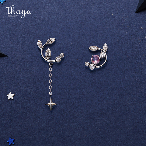 Thaya-pendientes de cadena para pendiente de Color plateado para mujer, aretes de alta calidad, joyería fina ► Foto 1/6