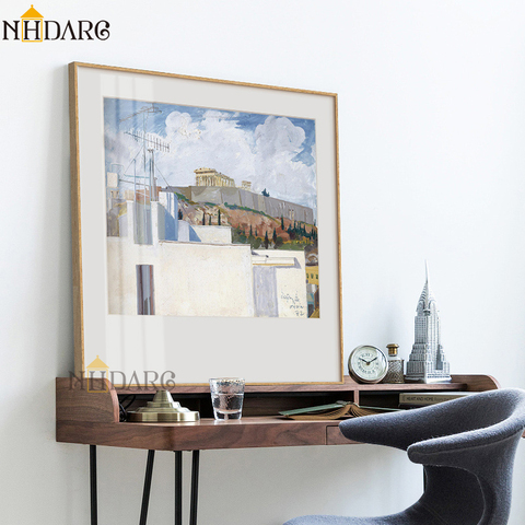 NHDARC-Póster impreso de Giclee, pintura de paisaje, imágenes de pared, sala de estar arte para, Plaza de decoración del hogar ARC00897 ► Foto 1/6