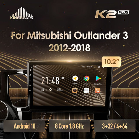 KingBeats-Radio Multimedia con GPS para coche, Radio con reproductor, Android 10, ocho núcleos, unidad principal HU, 4G en el tablero, navegador, 2 din, doble Din, estéreo, 2 din, para Mitsubishi Outlander 3, GF0W, GG0W, 2004-2013, SIN dvd ► Foto 1/6