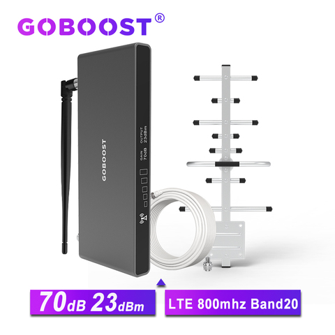 GOBOOST-amplificador de señal de red móvil, repetidor de comunicación de internet, antena de banda de 20, 70dB, LTE, 4G, 800 mhz ► Foto 1/6