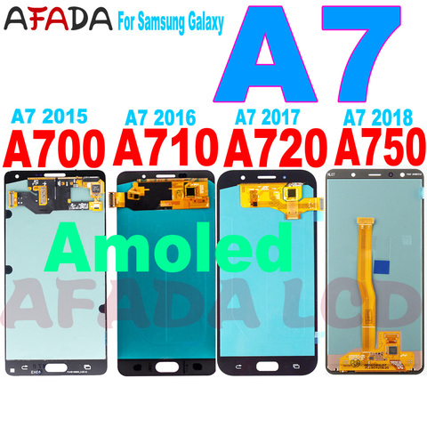 Pantalla Lcd Super Amoled para Samsung Galaxy A7 2015 2016 2017 2022 A700 A710 A720 A750, reemplazo de digitalizador de pantalla táctil ► Foto 1/6