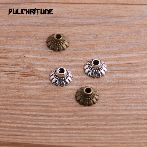 Casquillos de dos colores de 5x10x10mm para cuenta Retro, abalorios, colgantes de flores huecas, accesorios de joyería, 100 Uds. ► Foto 1/5