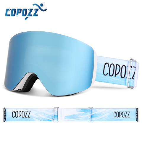 COPOZZ-Gafas de esquí magnéticas OTG para hombre y mujer, máscara de Snowboard para hombre y mujer, gafas personalizadas, protección cilíndrica UV400, gafas de nieve para adulto ► Foto 1/6