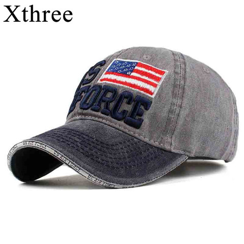 Xthree-Sombrero con cierre trasero para hombre y mujer, gorra de sol con bordado de hueso, Gorra de béisbol de algodón, para Primavera, Ejército de EE. UU., venta al por mayor ► Foto 1/6