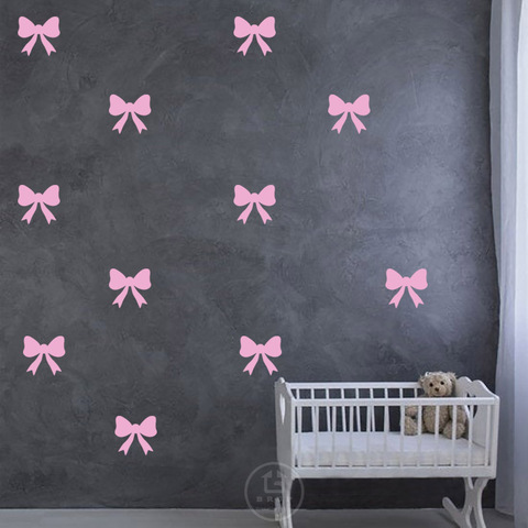 Pegatinas de pared con lazo para bebés, calcomanías de pared para niña, habitación de niños, dormitorio, sala de estar, decoración del hogar, pegatinas de habitación ► Foto 1/6