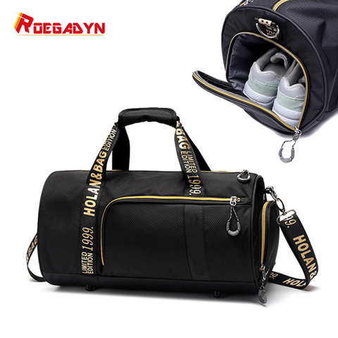 ROEGADYN bolsas de deportes al aire libre para mujer bolsas de deporte impermeables de Fitness seco mojado separado pequeño bolso de gimnasio zapatos bolso de compartimiento ► Foto 1/6