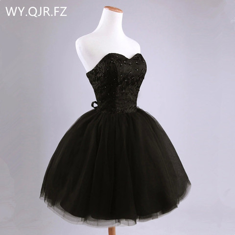 ASL70-vestido de noche corto negro, para baile de graduación, Ballet, cumpleaños, cóctel, graduación ► Foto 1/3