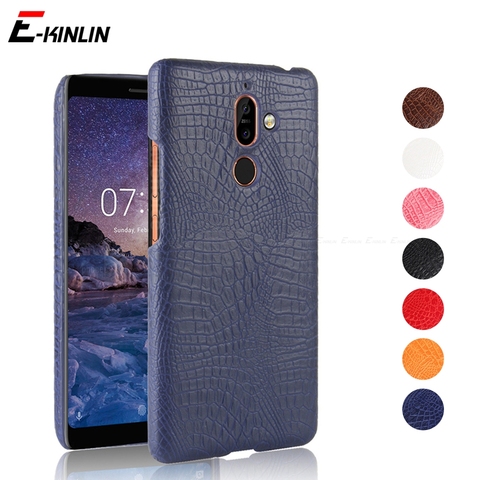 Funda protectora ultrafina de piel de cocodrilo para Nokia, funda trasera dura de cuero de serpiente para Nokia 3 2 1 7 Plus 6 5 8 Sirocco 9 ► Foto 1/6