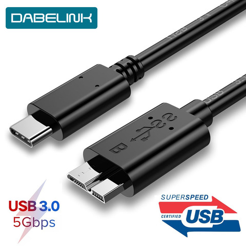 Micro B USB C 3,0 Cable de disco duro externo de 5Gbps, Cable HDD para Samsung S5 note 3 Toshiba WD Seagate HDD datos USB 3,1 Cables ► Foto 1/6