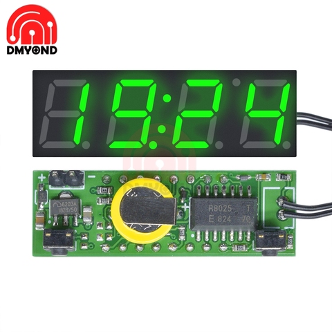 Módulo de reloj Digital LED 3 en 1, módulo de voltaje de temperatura, termómetro, voltímetro, cc 5V-30V, 24V, 12V, DS3231, DS3231SN ► Foto 1/6