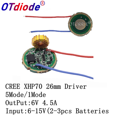 Cree-controlador LED XLamp XHP70 XHP70.2, 6V, 26MM, salida de DC6V-15V de entrada, 6V, 4500mA, para XHP70 XHP70.2 ► Foto 1/6