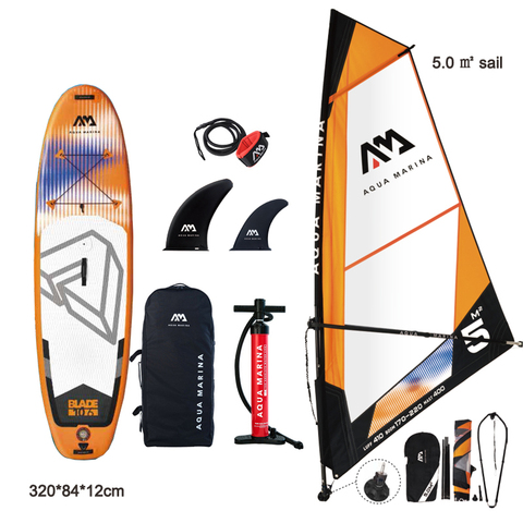 Tabla de surf de 320x84x12CM, tabla de sup Inflable AQUA MARINA, sailboard, paddle surf, tabla de surf accionada por el viento ► Foto 1/6