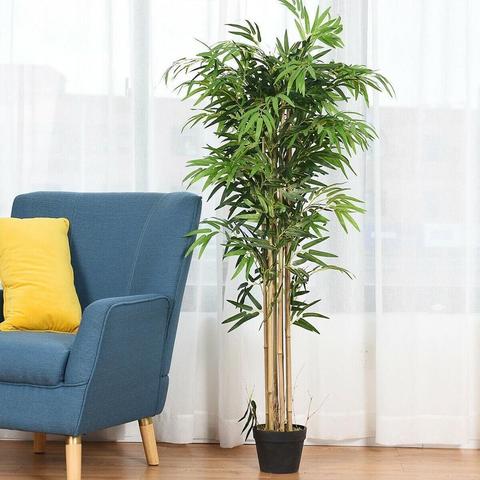 Hojas de bambú de plástico Artificial, 10 Uds. Gran oferta, plantas de casa, arte de simulación, decoraciones de oficina, suministros, restaurante, Verde ► Foto 1/6