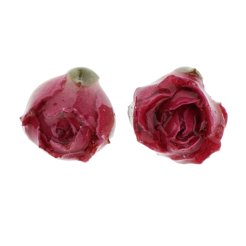 2 uds resina epoxi flor Real seca encantos colgantes de bricolaje pendientes hallazgos ► Foto 1/6