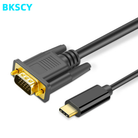 Bkscy-Cable USB C a VGA de 1080P, Cable Adaptador convertidor tipo C a VGA para portátil, UHD, proyector de vídeo externo de 1,8 m ► Foto 1/6