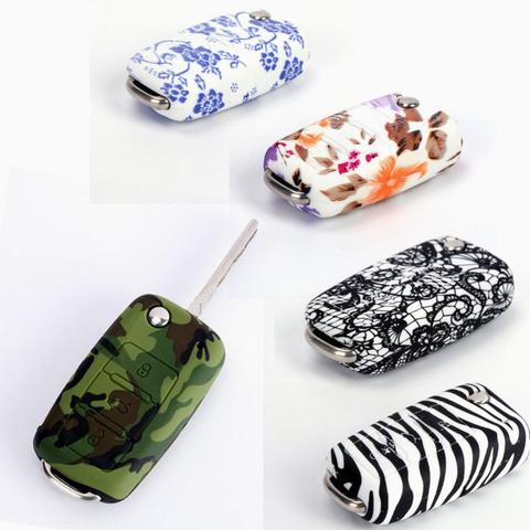 Funda de silicona para la llave del coche, funda con tapa para llave remota, 3 botones, para VW, POLO, Golf, Jetta, Tiguan, Passat, Bora, Skoda, Fabia ► Foto 1/6