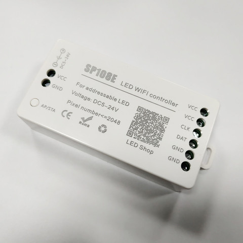 Controlador LED SP108E SPI Wifi pixel IC por aplicación de teléfono inteligente para WS2812B WS2813 SK9822 SK6812 RGBW APA102 LPD8806, tira de DC5-24V ► Foto 1/4